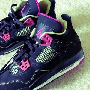 Jordan Black and Pink Athletic Shoes with Air Cushion